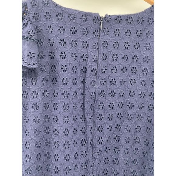 Ralph Lauren Dress Kids Girls Size 16 Navy Blue Eyelet Flutter Sleeve‎ New - Picture 9 of 11